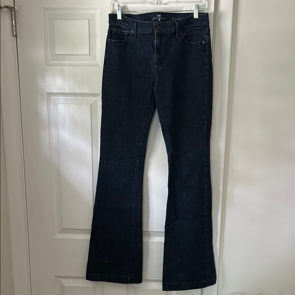 7 For All Mankind Blue Flare Wide Leg Jeans